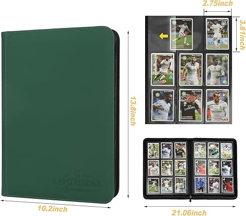 Miniatura 4 de Foalgo Carpeta de tarjetas intercambiables, carpeta de álbum de colección de tarjetas con 540 bolsillos laterales de carga, carpeta de álbum de 9