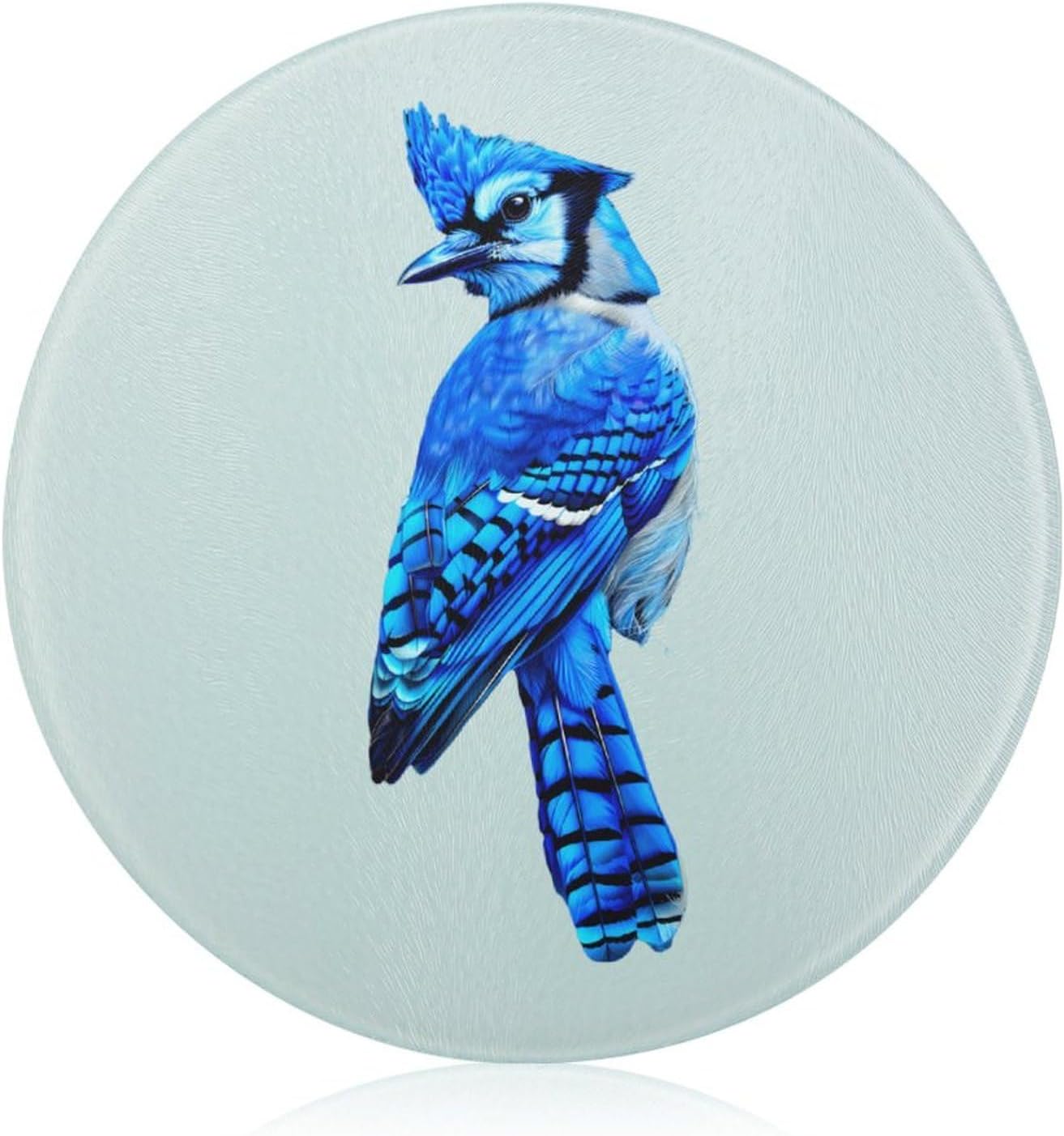 Blue Jay Bird Kitchen Cutting Board Glass Chopping Block for Meat Vegetables and Fruits Ideal Home Gifts