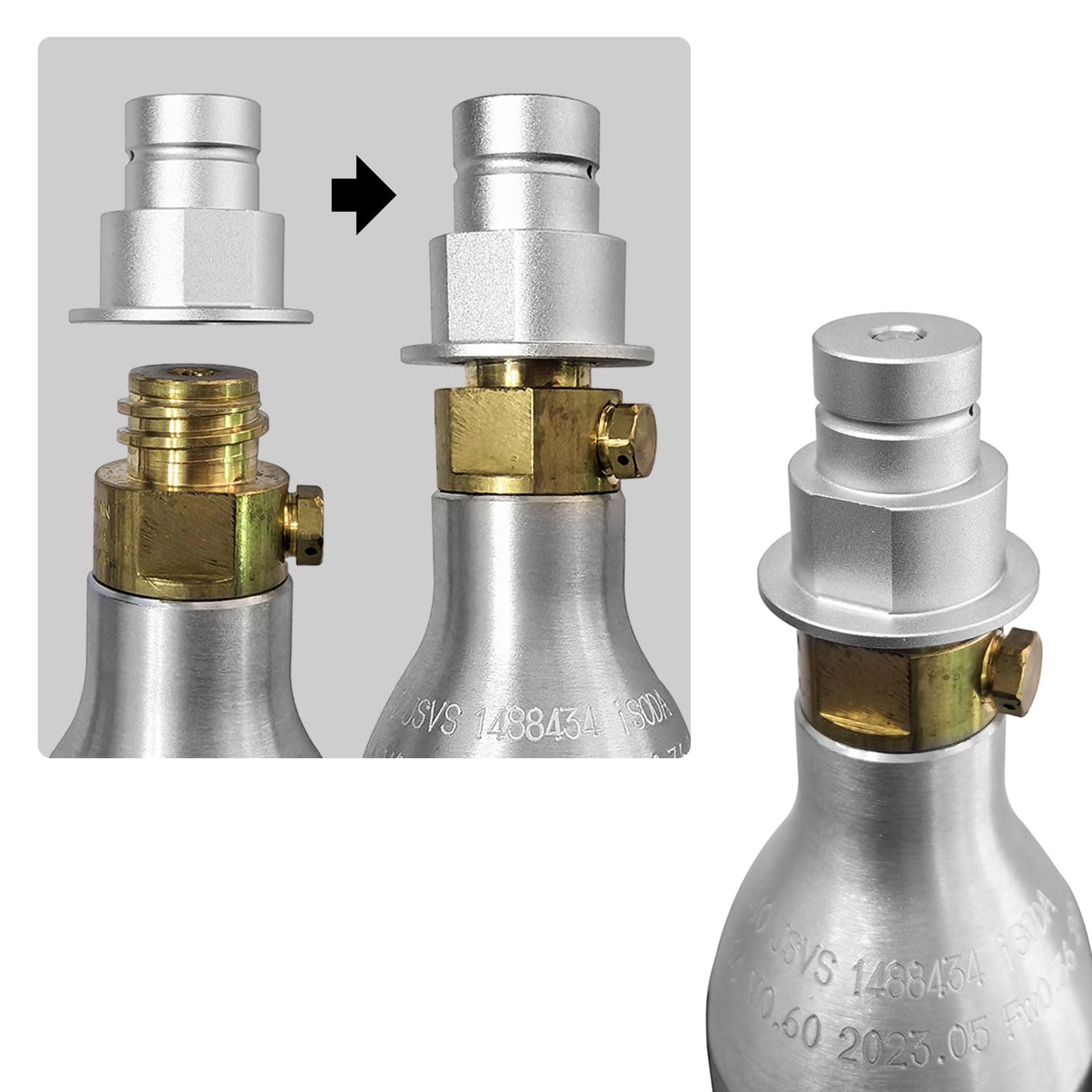 CO2-Adapter TR21-4 für Sodastream Flaschen – Schnellanschluss Zubehör für kompatible Sodastream Terra, Art und ausgewählte Duo Modelle – Aluminium Adapter für Wassersprudler