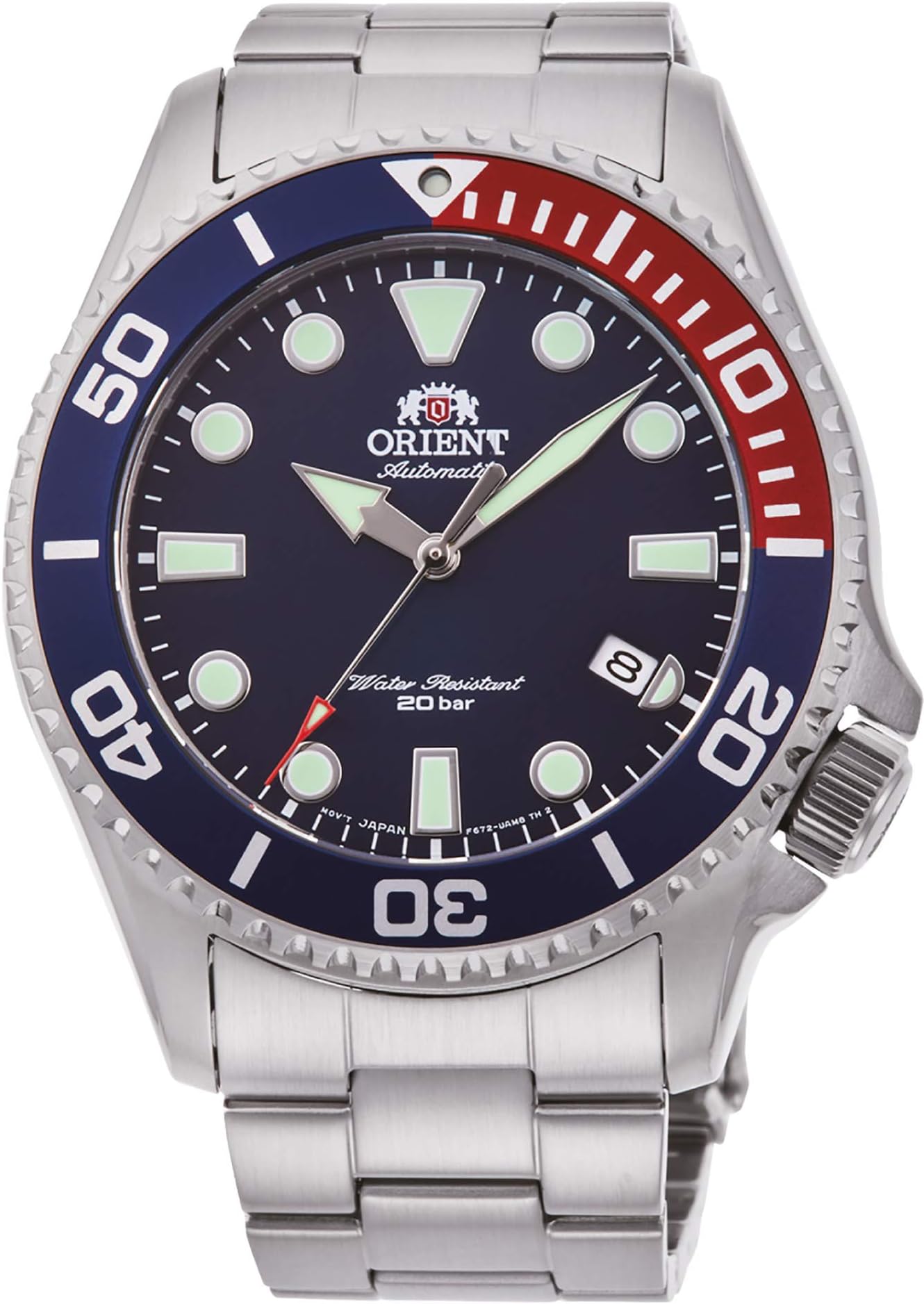 Triton Men's Automatic Manual Winding Mechanical Sports Diver Wrist Watch with Crown at 4 o'clock
