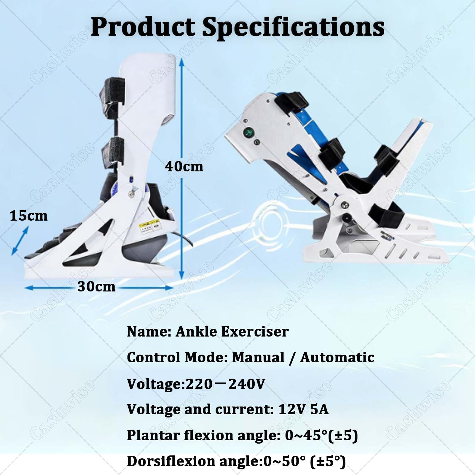 Entrenador eléctrico de Tobillo con Control Remoto, Equipo de rehabilitación para pie caído, para recuperación de Fuerza y ​​flexibilidad, máquina de rehabilitación de pie postoperatoria
