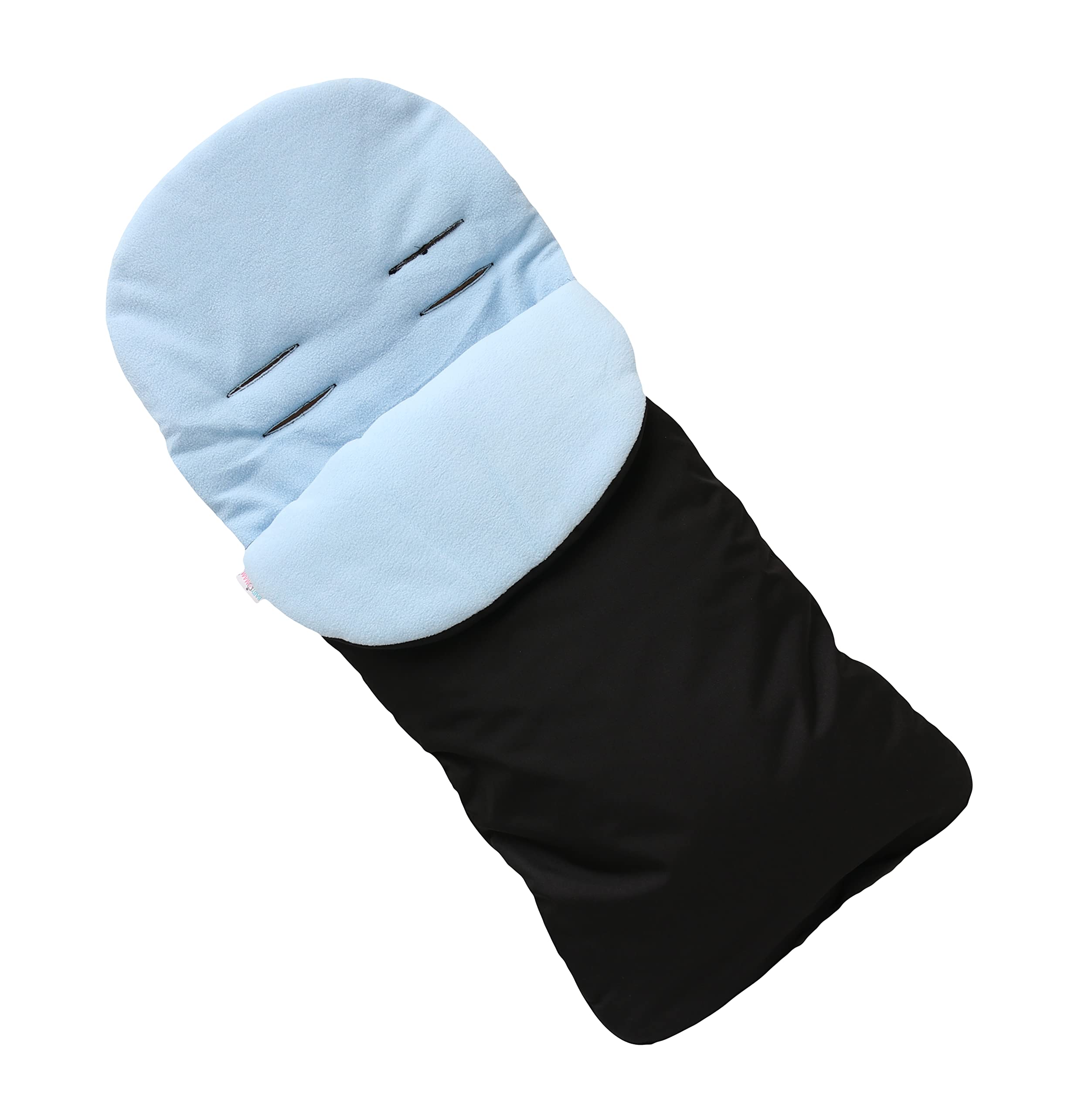 Universal Baby Footmuff Warm Cosy Toes Water & Wind Proof Black/Light Blue