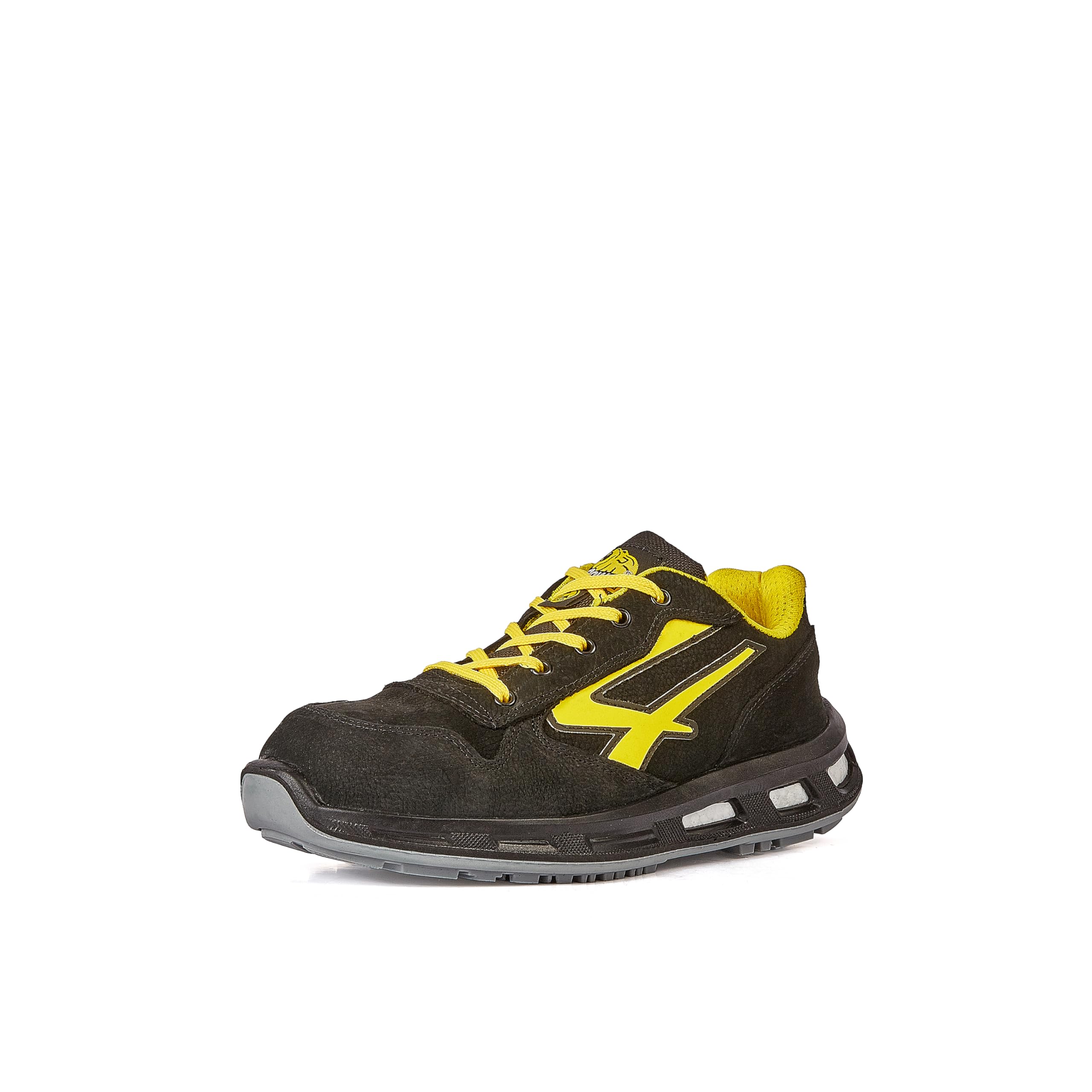 U-Power Red Lion Bolt, zapatos de seguridad unisex, ligeros, flexibles, de cuero antipinchazos, con inserto Infinergy, con puntera de aluminio - Black & Yellow 43