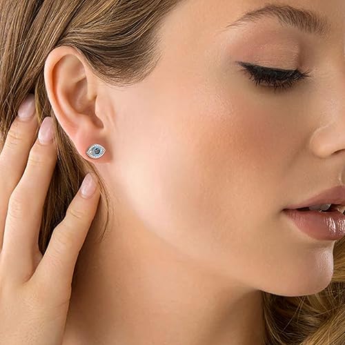 Miniatura 6 de Jewmon Collar de plata de ley 925 contra el mal de ojo para mujer, collar de ojo de pavo de la suerte, joyería de mal de ojo, regalos para mamá,