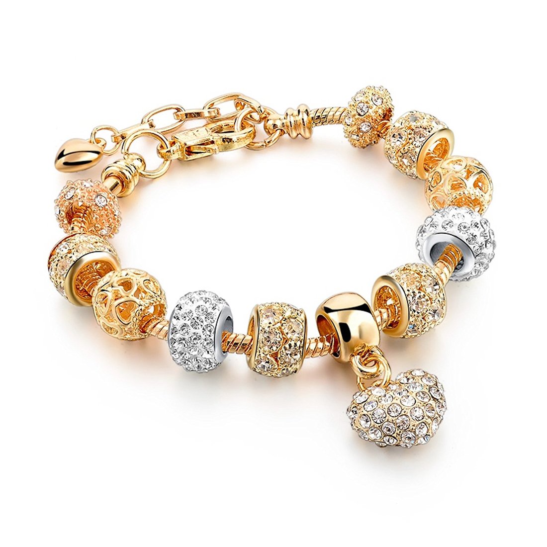Yellow Chimes Valentine Gift for Girls Bracelet for Women and Girls Crystal Bracelets | Gold Plated Valentines Special Love Heart Bracelet | Birthday Gift For girls and women Anniversary Gift for Wife (B0C5T45VLN) Amazon Price History, Amazon Price Tracker