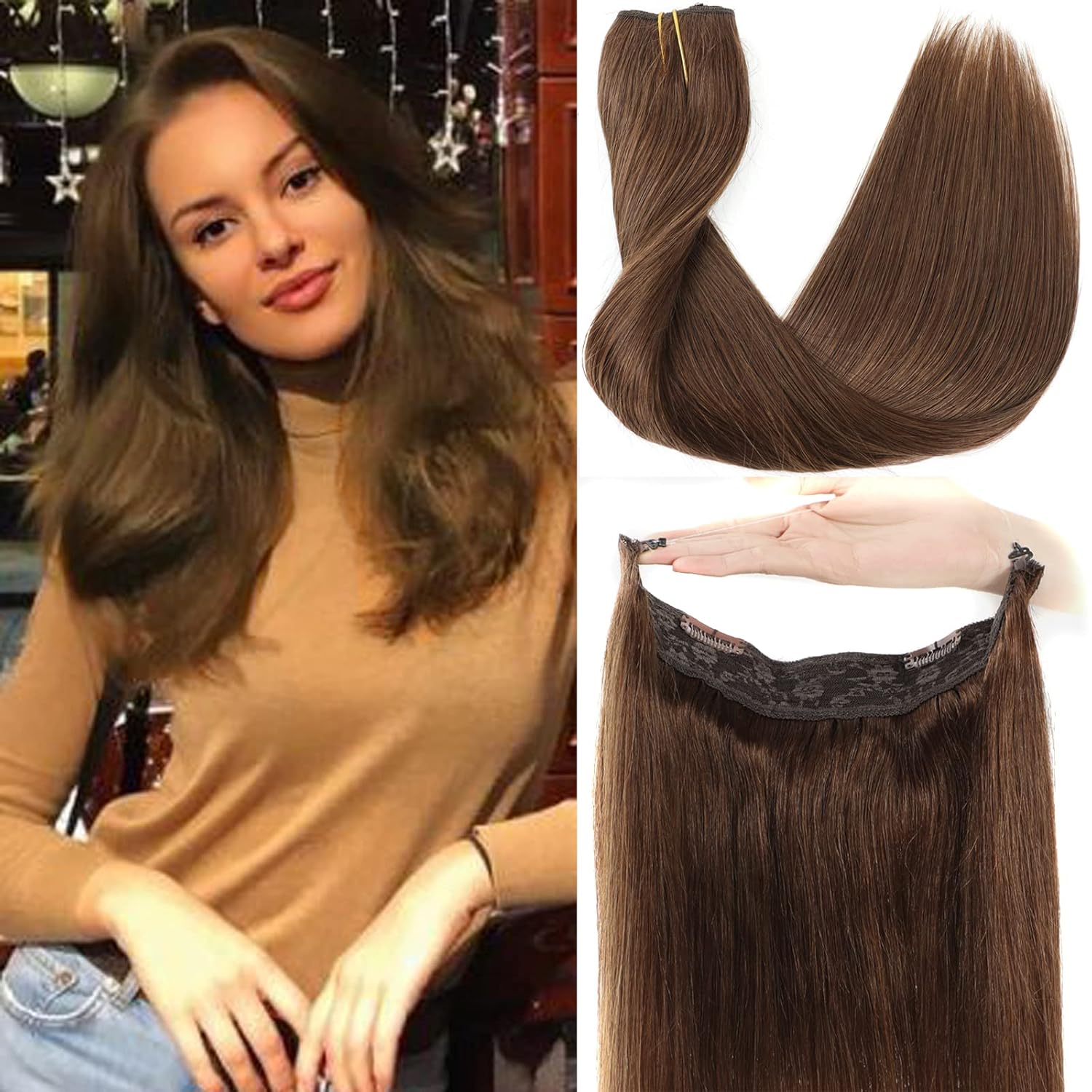 Ugrace Hair Extensions Real Human Hair Wire Hair