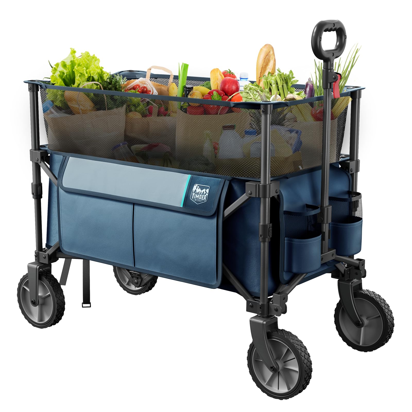 TIMBER RIDGE 8 Cu.Ft. Extra Large Collapsible Folding Wagon Carts