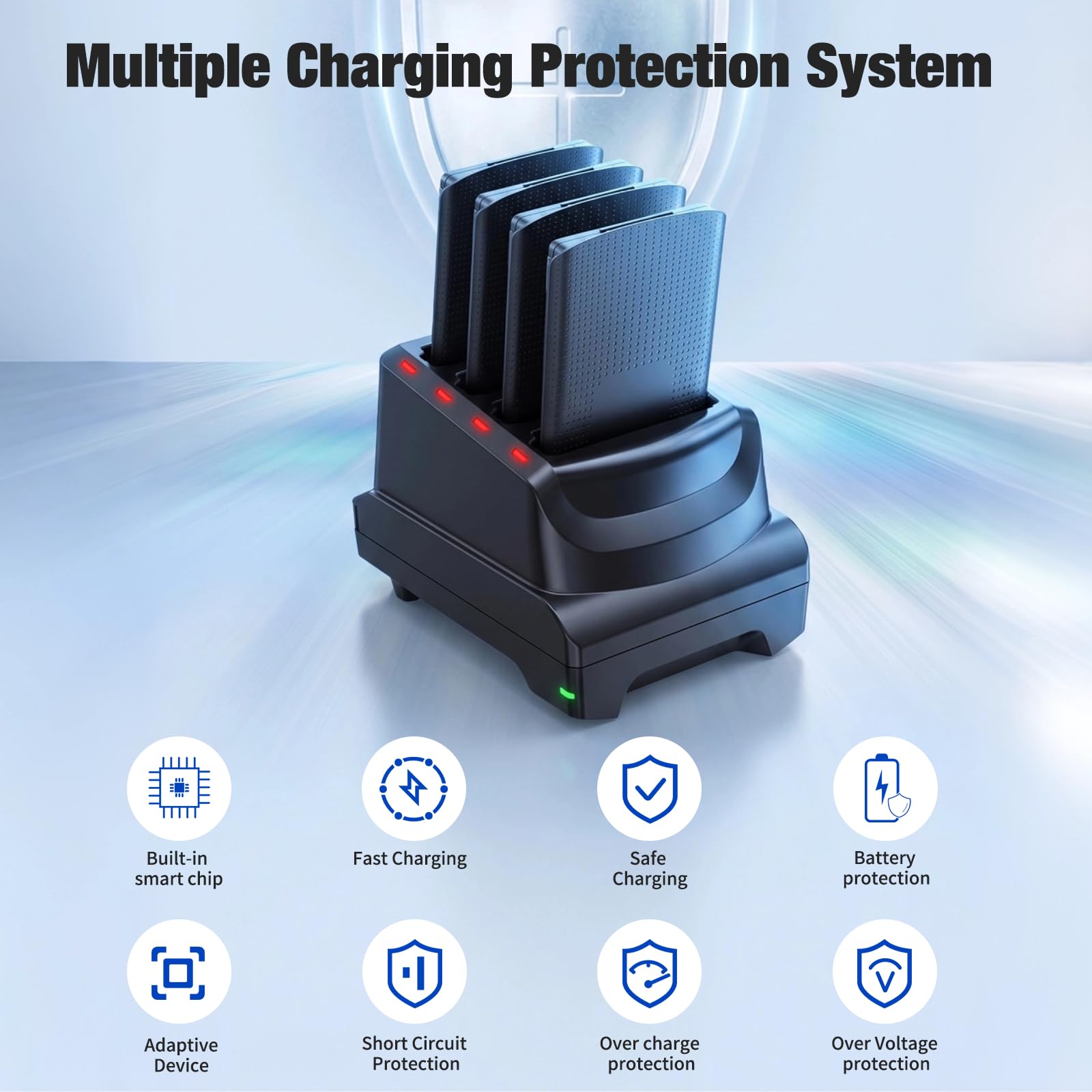 Kit di ricarica USB-C a 4 slot per caricabatterie Zebra TC53 TC58 TC73 TC78 | TC53 Base di ricarica USB-C per stazione di ricarica TC53 SAC-NGTC5TC7-4SCHG con cavo di tipo C e adattatore di alimentazione