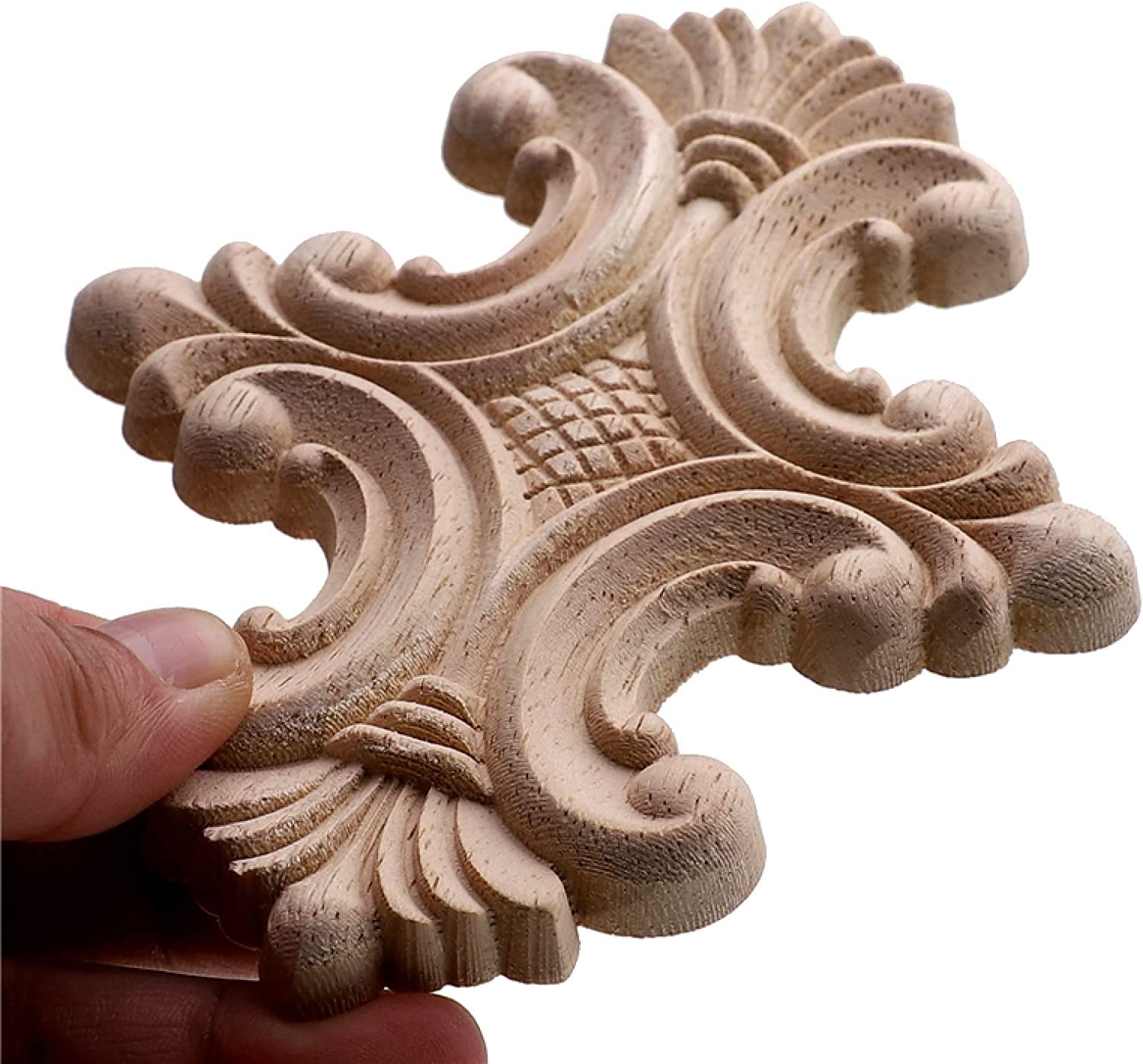 Dekoracja rzeźbiarska w drewnie Naklejka narożna, Aplikacje Kwiatowa Naklejka Rzeźba w drewnie Meble Rzeźbione Aplikacja Akcesoria do dekoracji wnętrz 14,5 cm x 11 cm