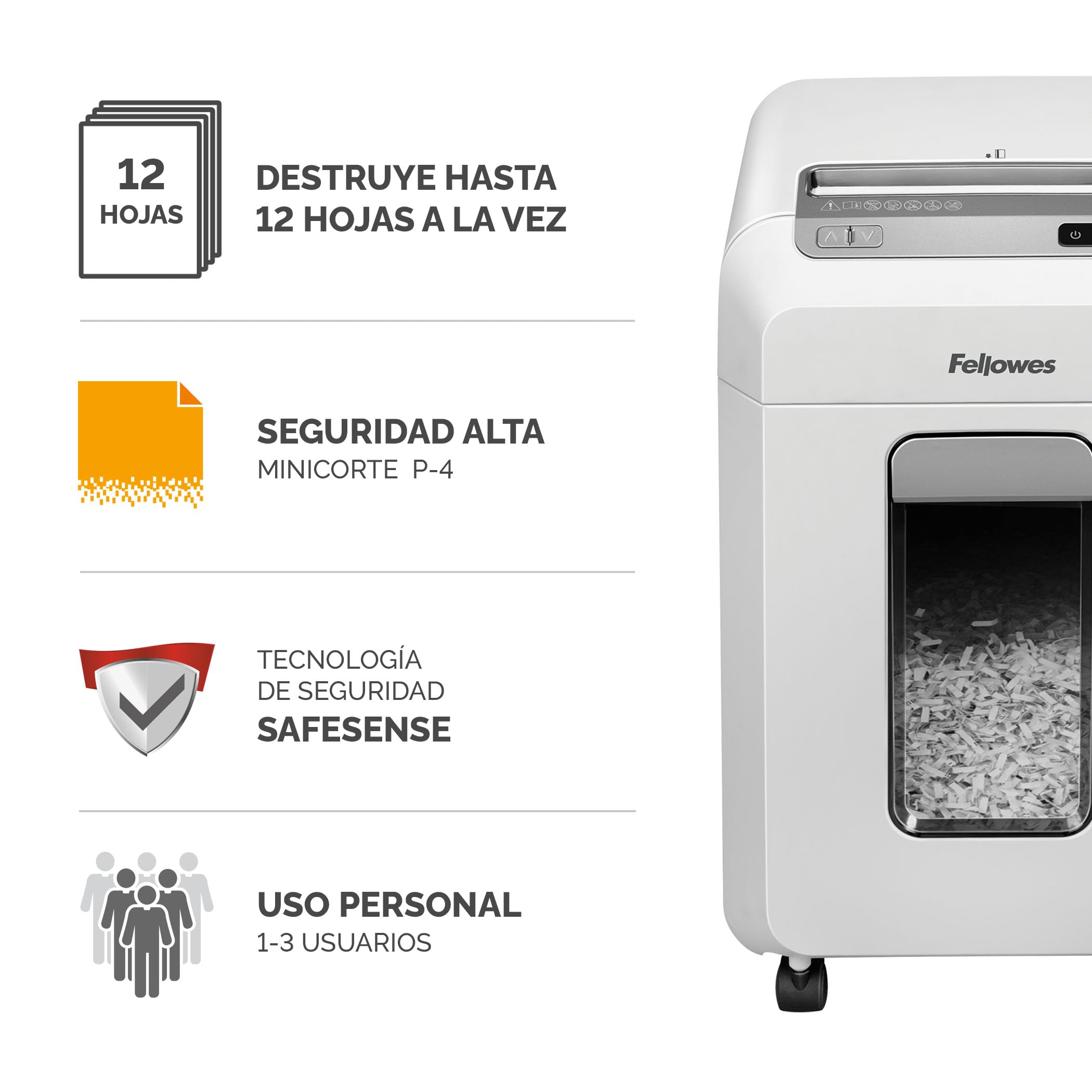 Fellowes Powershred 12MS - Destructora de Papel, destruye hasta 12 Hojas, minicorte, para pequeñas Empresas y oficinas domésticas + Fellowes Aceite lubricante para destructoras de papel, 355 ml