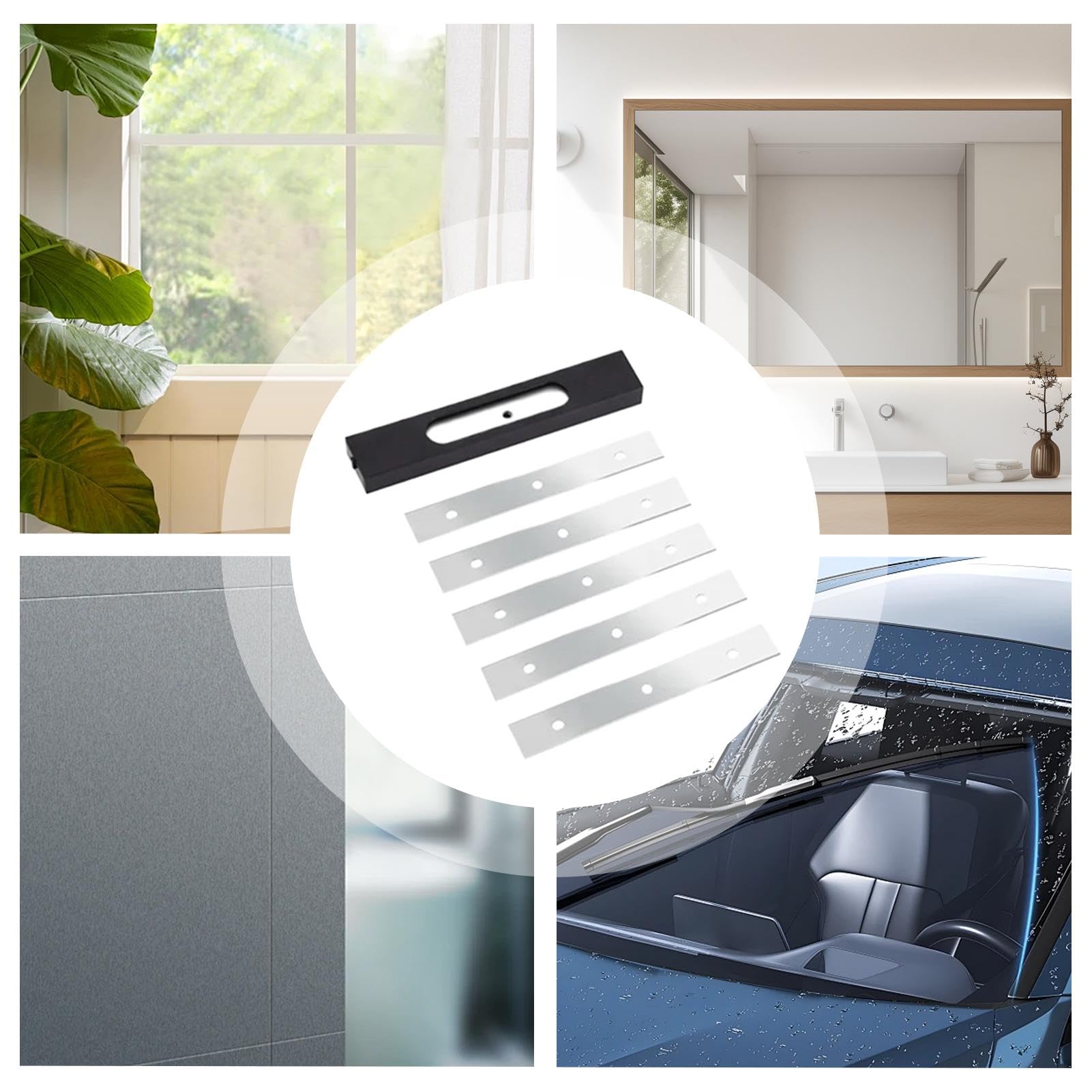 Glasreiniger-Schaber Edelstahl - Für Herd, Fenster & Aufkleberentfernung