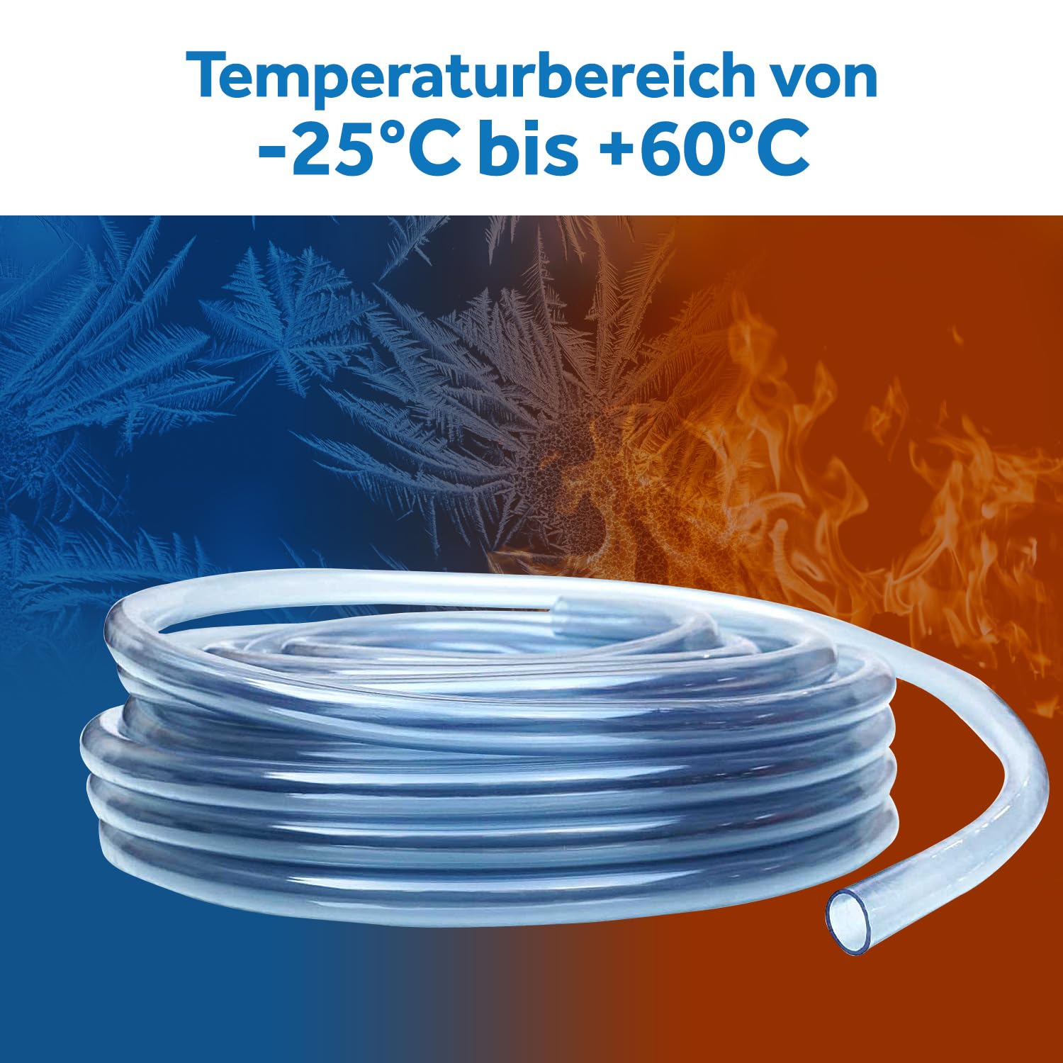 ORIPLAST PVC Schlauch - 2,5 Meter, 7 x 10 mm - Aquariumschlauch