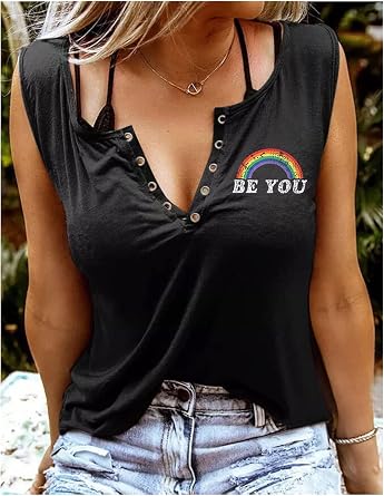 LGBT Gay Pride Sleeveless T Shirts Womens Rainbow Science is Real Black Lives Matter Love is Love Equality Tank Tops