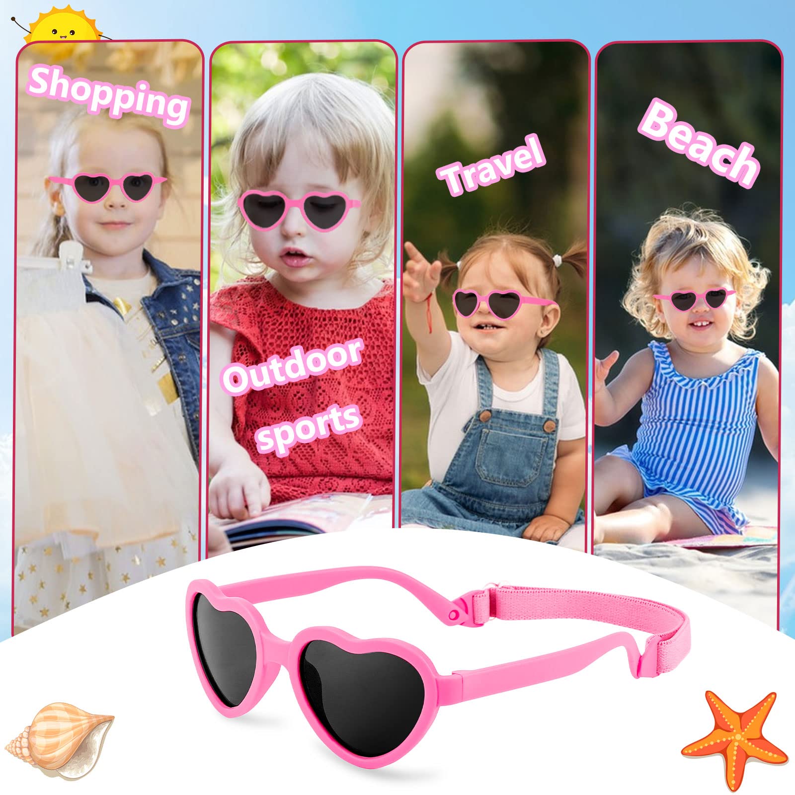HIFOT Bebè Occhiali da sole, Protezione UV400 polarizzata Ragazza Ragazzo occhiali da sole Bambino, Flessibile Bambini e Bambine Occhiali da sole - 0 mesi a 3 anni