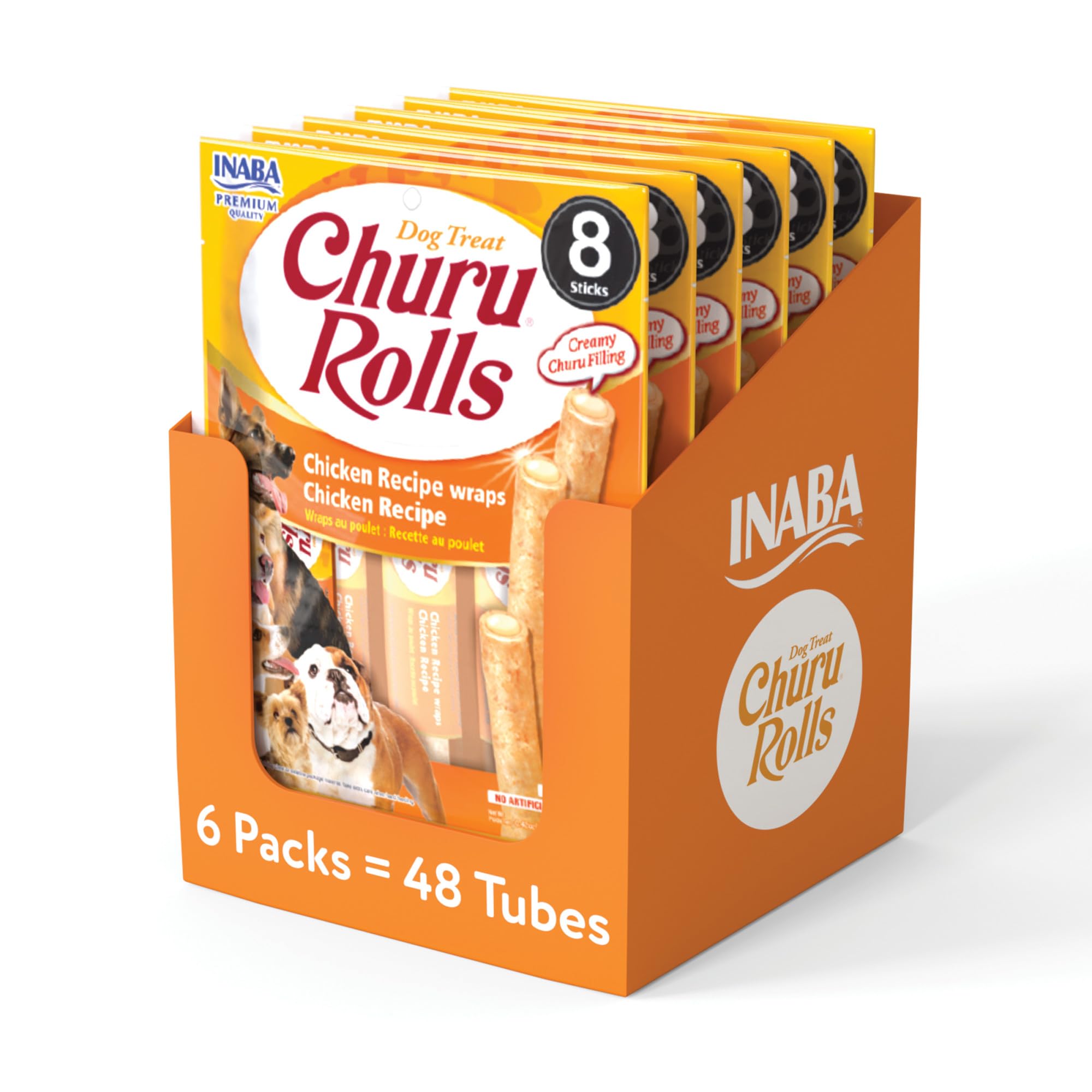 INABA Churu Rolls for Dogs, Chicken Recipe (Pack of 6, 8 Sticks per Pack) (B08FMSS14M) Amazon Price History, Amazon Price Tracker