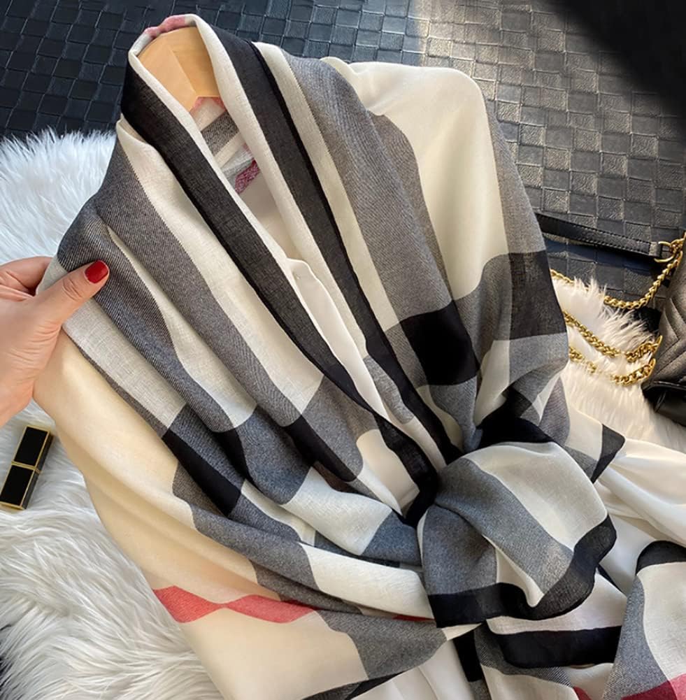 JERLA Women's Scarves Lady Light Soft Fashion Solid Scarf Wrap Shawl plaid scarf - Image 5