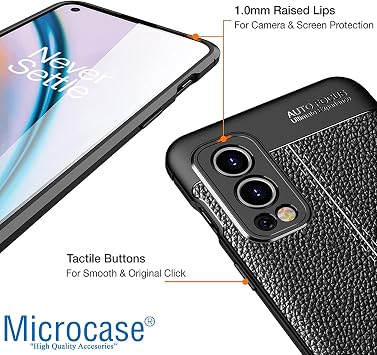 Microcase OnePlus Nord 2 5G Leather Tpu Silikon Kılıf - Siyah