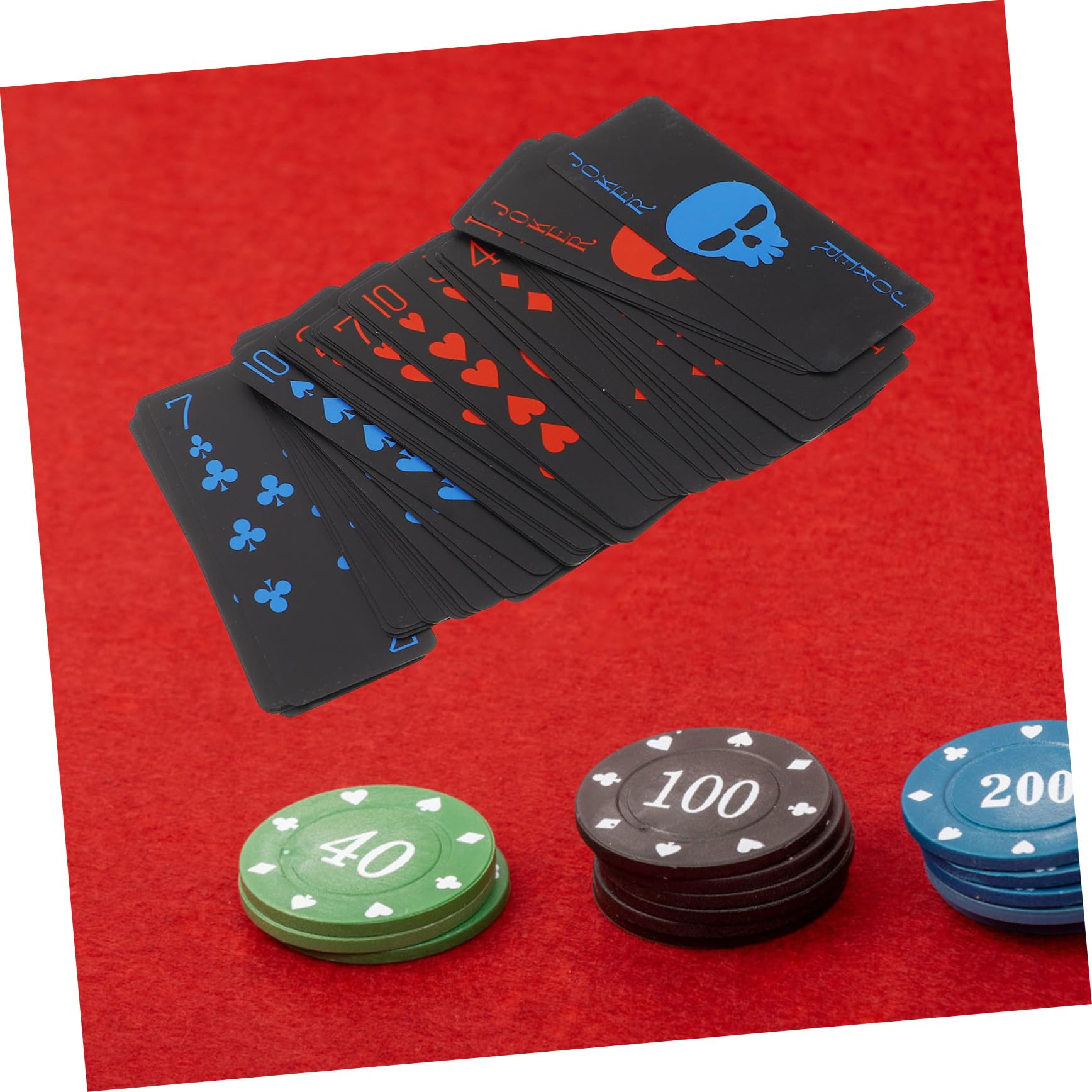 Yardwe wasserdichte Pokerkarten Aus PVC Mit Kreativem Skull-Design Schwarz Und Blau Für Aufregende Spiele Im Freien Und Drinnen Für Erwachsene Und Partys