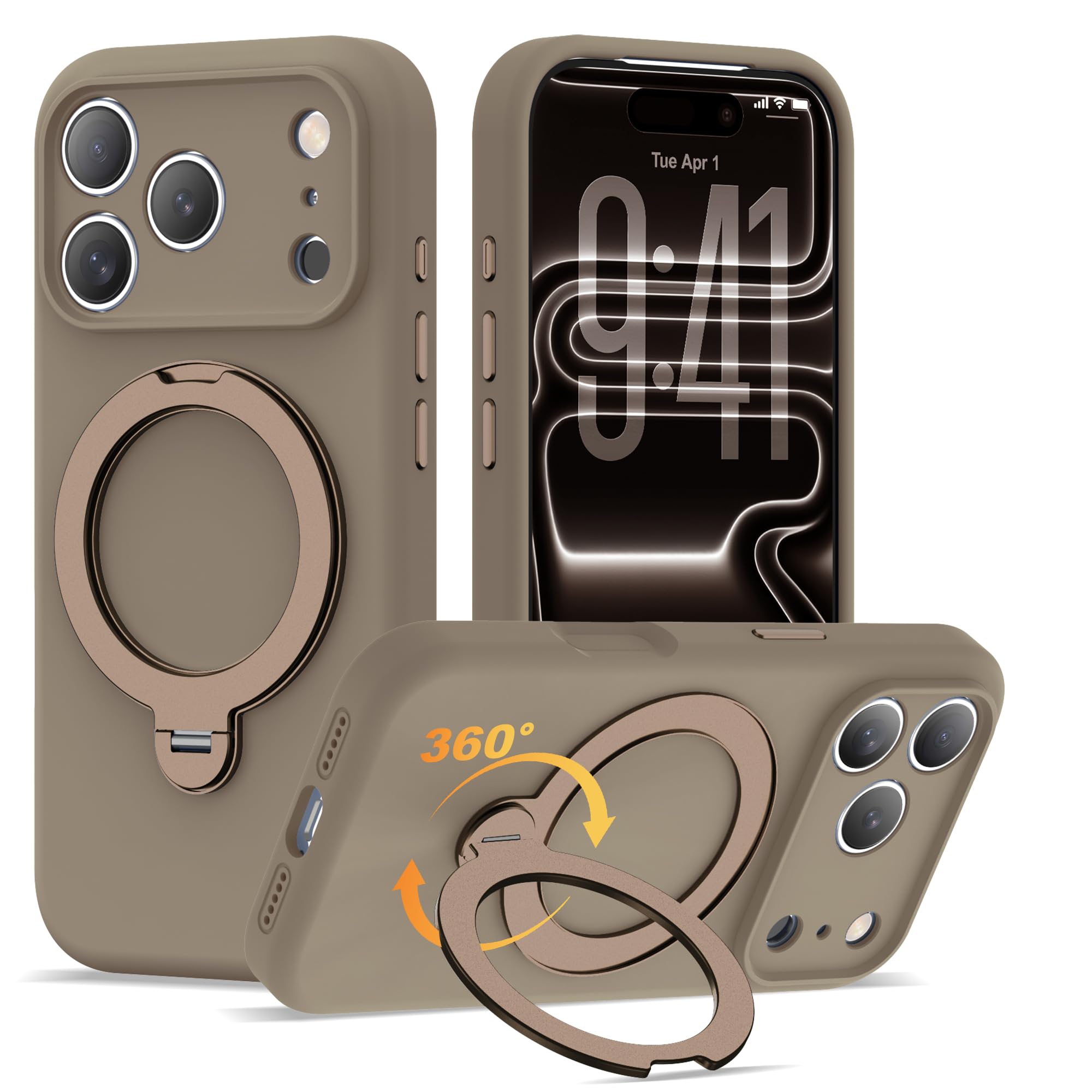 Compatible with iPhone 17 Pro Case 6 3 with 360 Spin Magnetic Ring Stand Compatible with Mag-Safe Soft