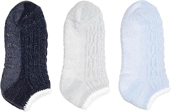 Cuddl Duds Women Cozy Lined Soft Low Cut with Grippers Lounge Socks 3 Pair