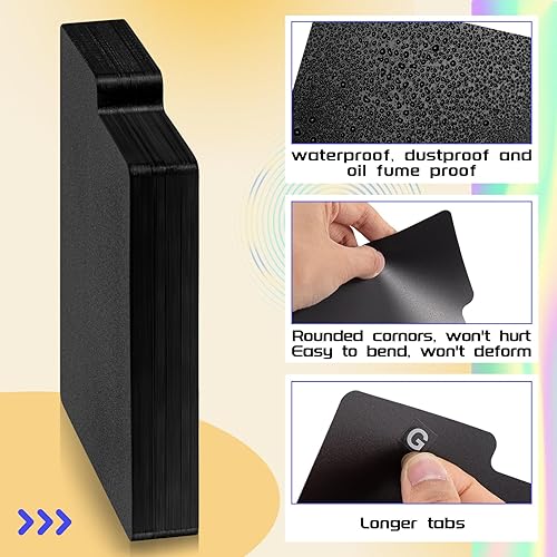 Miniatura 3 de 50 separadores de CD y DVD con pestañas de 5 x 5.5 pulgadas, separadores de discos compactos negros de cómics, guías de archivos de almacenamiento