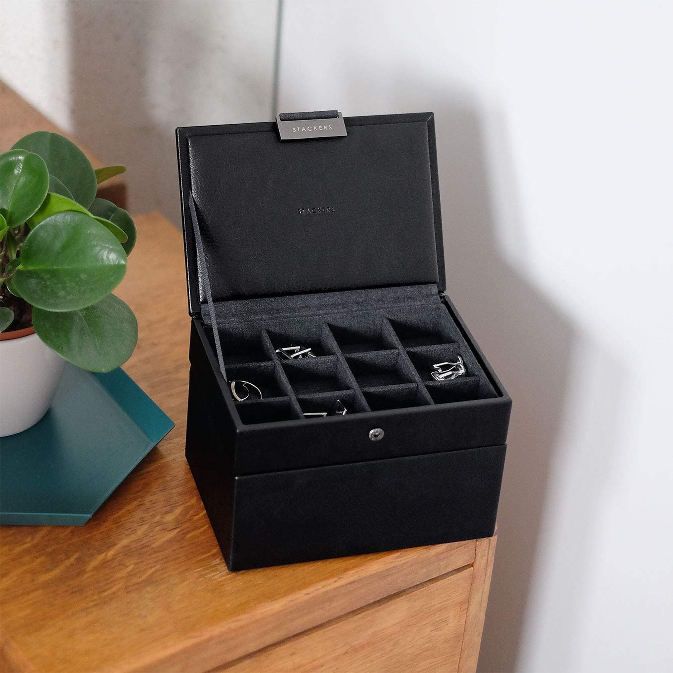 Stackers Mini boîte à Boutons de Manchette et Montres en Noir