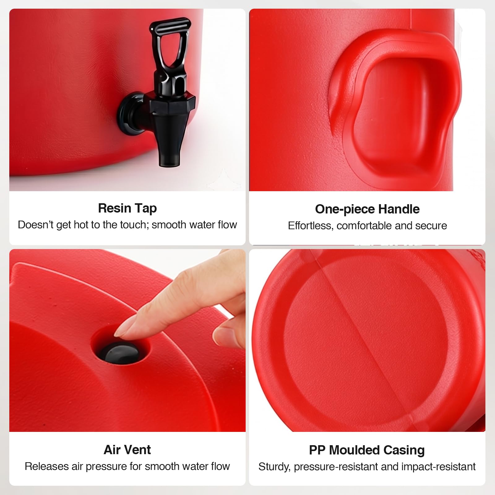 Contenitore termico da 12 litri con rubinetto, contenitore termico portatile per zuppe, scaldavivande con rivestimento interno in acciaio inox per alimenti e acqua