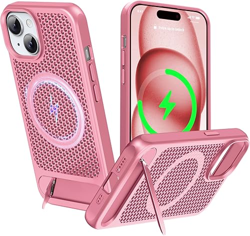 Miniatura 8 de Funda magnética de disipación de calor para iPhone 13 Pro Max, para MagSafe, protección contra caídas Coolingf, funda con función atril ajustable