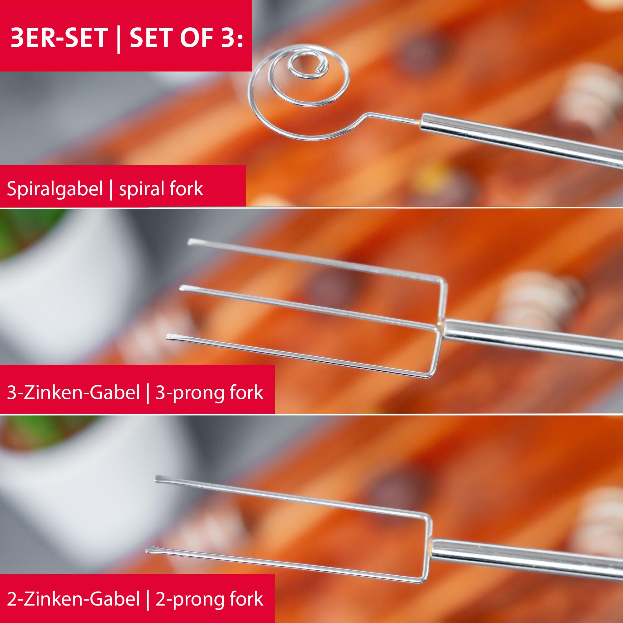 Westmark Set di Ciotola per Magno Maria e Forchette per Immersione in Cioccolato (3 Pezzi) – Ciotola con beccucci bilaterali pe versare – Forchetta per immersione e decorazione – Acciaio inox