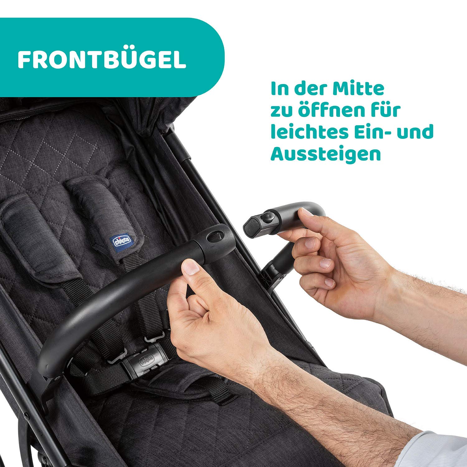 Chicco Trolley me Buggy Einhand-Schließmechanismus Tragegriff Regenschutz schwarz ab Geburt bis 15 kg