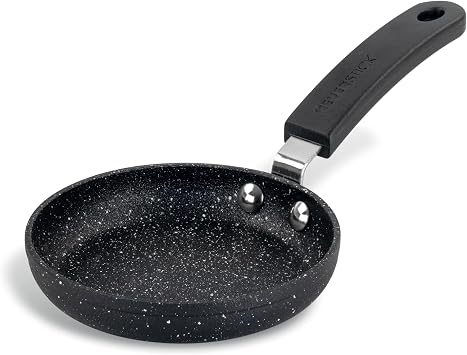 Scoville NEVERSTICK 12cm Mini Frying Pan for One Egg, Small Non-Stick Frying Pan, Perfect for Fried Eggs and Singular Pancakes, Suitable for All Hobs excl. Induction, PFOA Free, Aluminium, Black