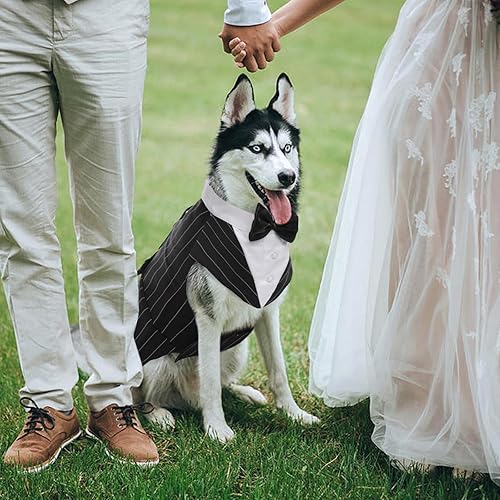 Miniatura 5 de Kuoser - Juego de traje y paliacate para perros grandes y medianos, tema de esmoquin, para bodas