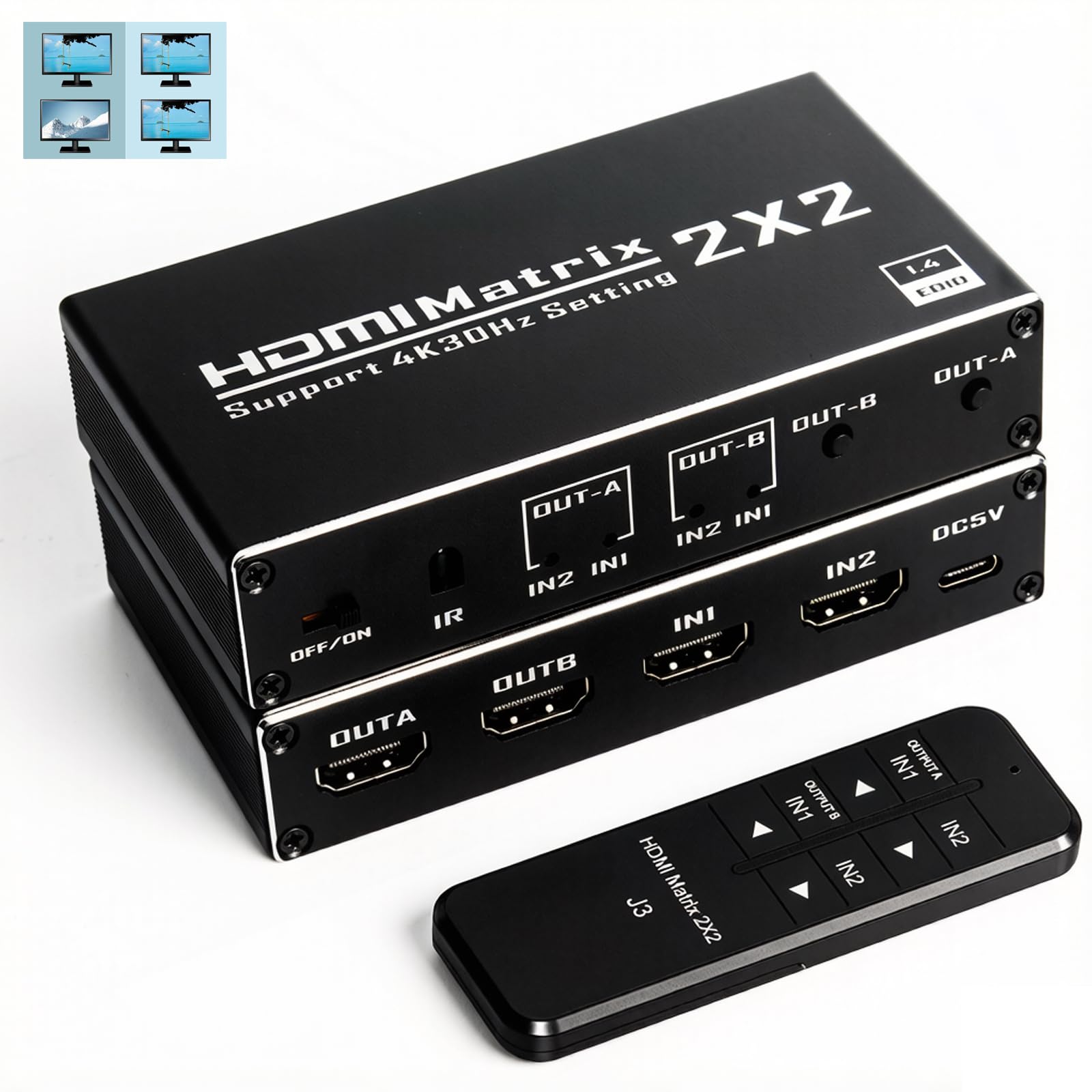 Amazon | HDMI 切替器 2入力2出力 マトリックススイッチ 分配器