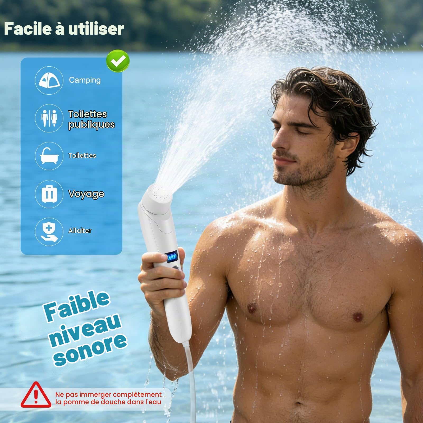 Bidet Portable 3L, Bidet Électrique de Voyage Rechargeable USB avec Batterie 2200mAh, IPX6 Étanche, Douchette à Main pour Toilettes Camping Randonnée, Hygiène Personnelle pour Femmes Hommes Seniors