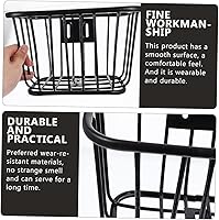 Vista 3 de Cesta de hierro para bicicleta, cesta delantera de bicicleta, contenedor de bicicleta, accesorios para bicicleta de montaña, cesta para manillar