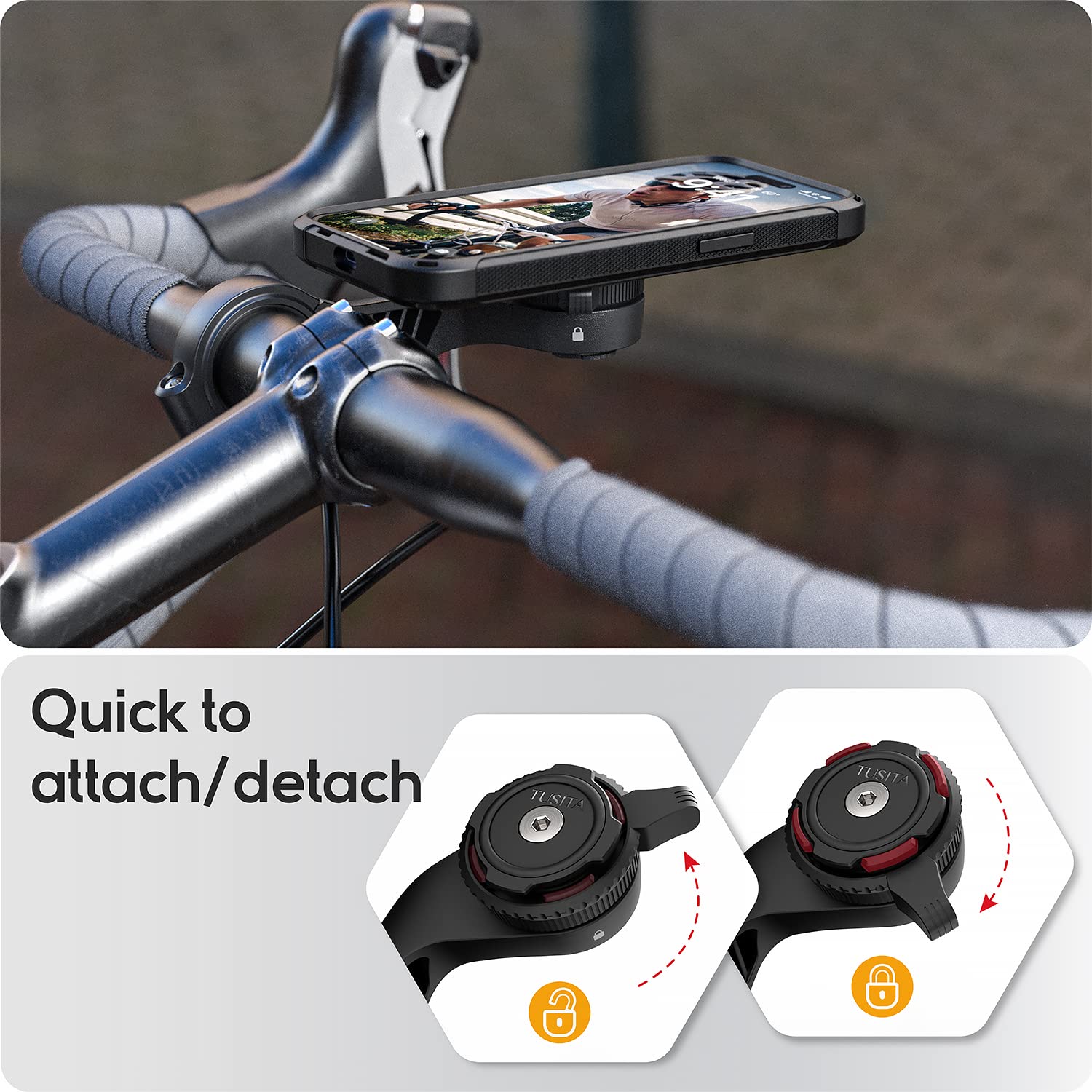 TUSITA Twist Lock out Front Mount Pro - Ciclismo