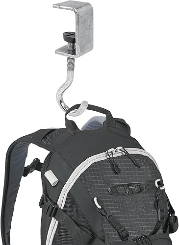 Miniatura 2 de 2 soportes para bolsa de montaje en escritorio, gancho con abrazadera, soporte portátil para auriculares, reduce el desorden de escritorio para