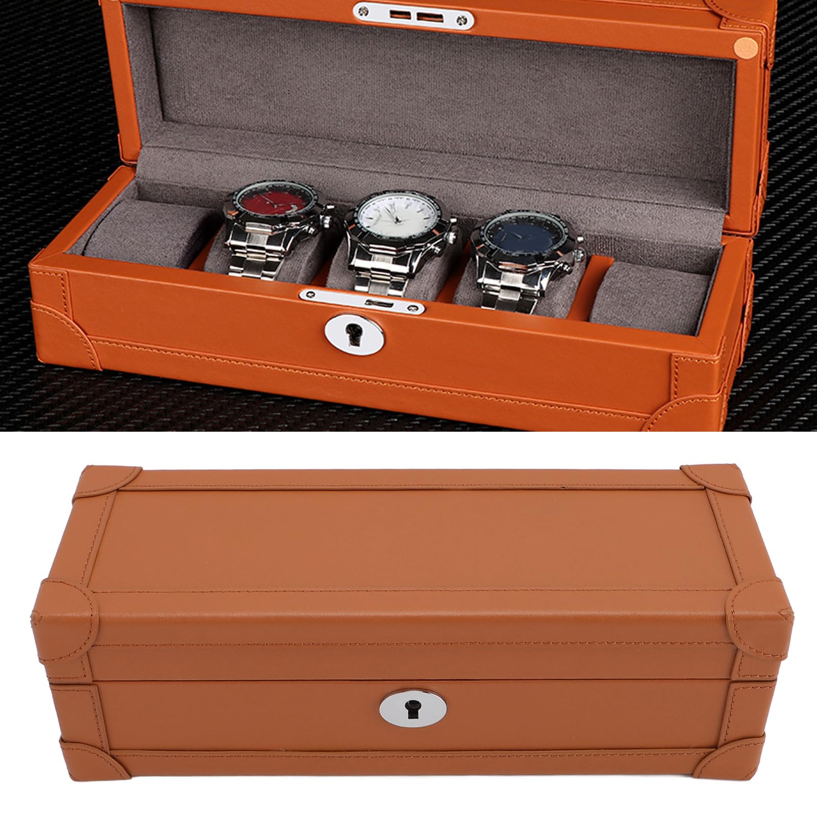 GOWENIC Organizer na biżuterię w Etui na Zegarek | Pudełko do (BROWN)