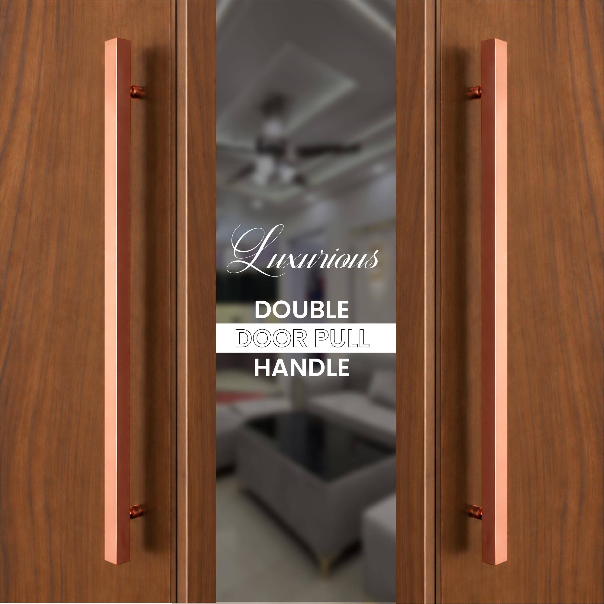 LAPO Superior 36 Inch Door Pull Handle for Home, Office & Hotel Entrance | Stainless Steel Rosegold Bar with 76cm Hole Gap | Fits 30–100mm Wooden & Glass Door| Screws Included | 3Yrs Warranty| 1Piece — Amazon image 7