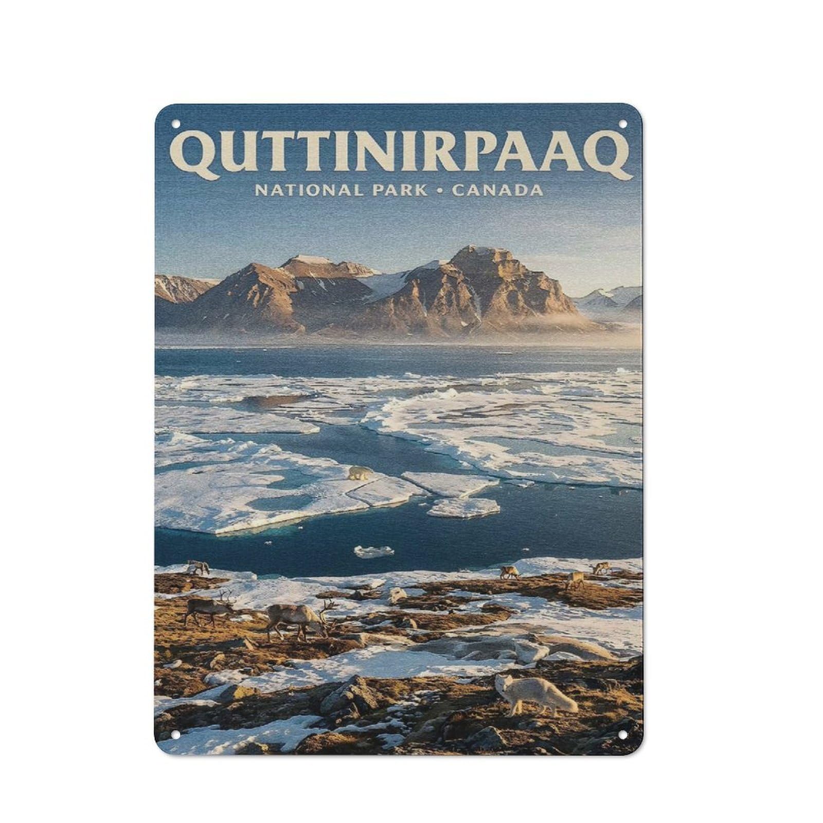 Junmoney Style-19 Quttinirpaaq National Park Canada Retro Metal Wall Decor 40X30cm, Decorative Tin Plaque For Bar, Kitchen, Garage Or Games Room