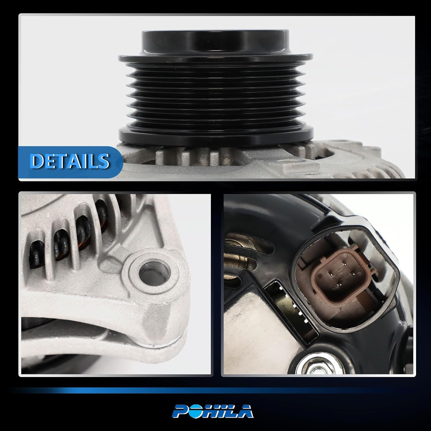 11573N Alternator Compatible with 2011 2012 2013 Honda Odyssey V6 3.5L, 2012 2013 2014 2015 Pilot V6 3.5L, 2012 2013 2014 Ridgeline V6 3.5L Replace# 31100-RV0-A01 CSJ24 9764219-124 104210-1240