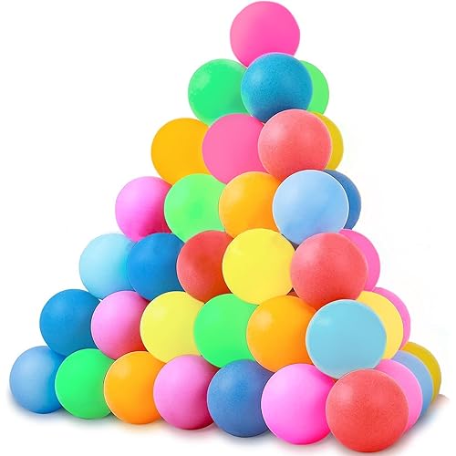 XIPEGPA 30 PCS Colored Table Tennis Balls Ping Pong Balls 40 mm Entertainment Plastic Balls for Game Party Sports Activities Fun Games Handicrafts Pet Toy