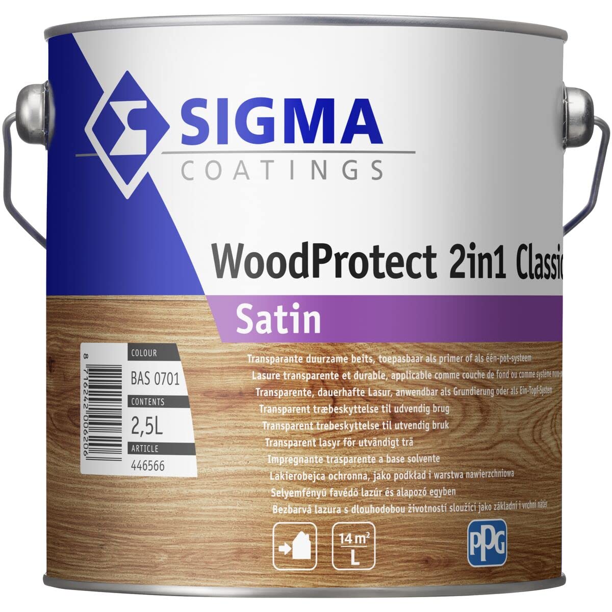 IMPREGNANTE per Legno WoodProtect 2in1 Classic (ex SIGMALIFE VS-X Satin) (2,5 lt)