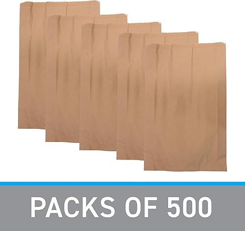 Miniatura 5 de SSWBasics Bolsas de mercancía de papel kraft natural jumbo de 17 pulgadas de ancho x 3 pulgadas de profundidad x 24 pulgadas de alto, caja de 500