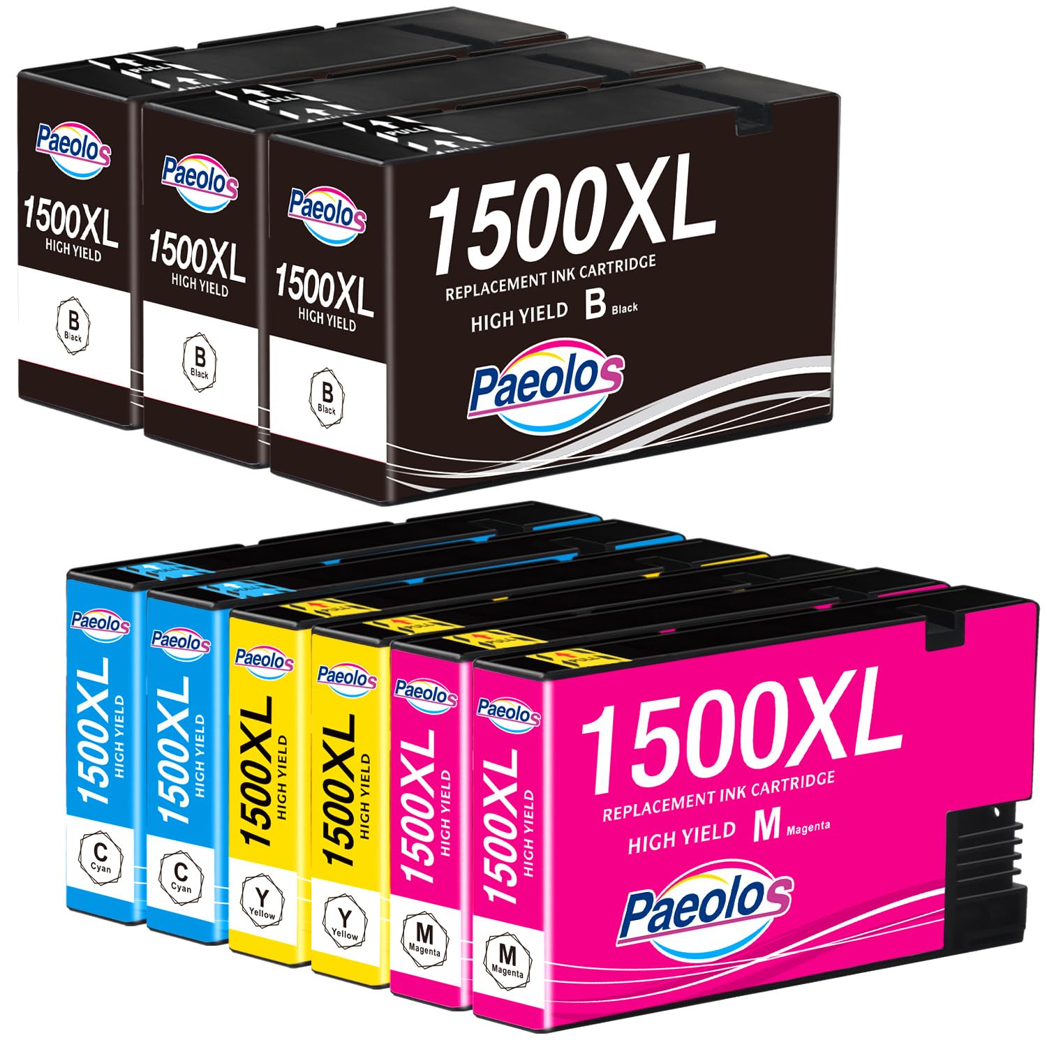 Paeolos 1500XL Druckerpatronen Kompatible für Canon PGI-1500 1500XL Multipack Tintenpatronen für Canon Maxify MB2750 MB2150 Druckerpatronen MB2155 MB2050 MB2755 MB2350 MB2300 Patronen (9er Pack)