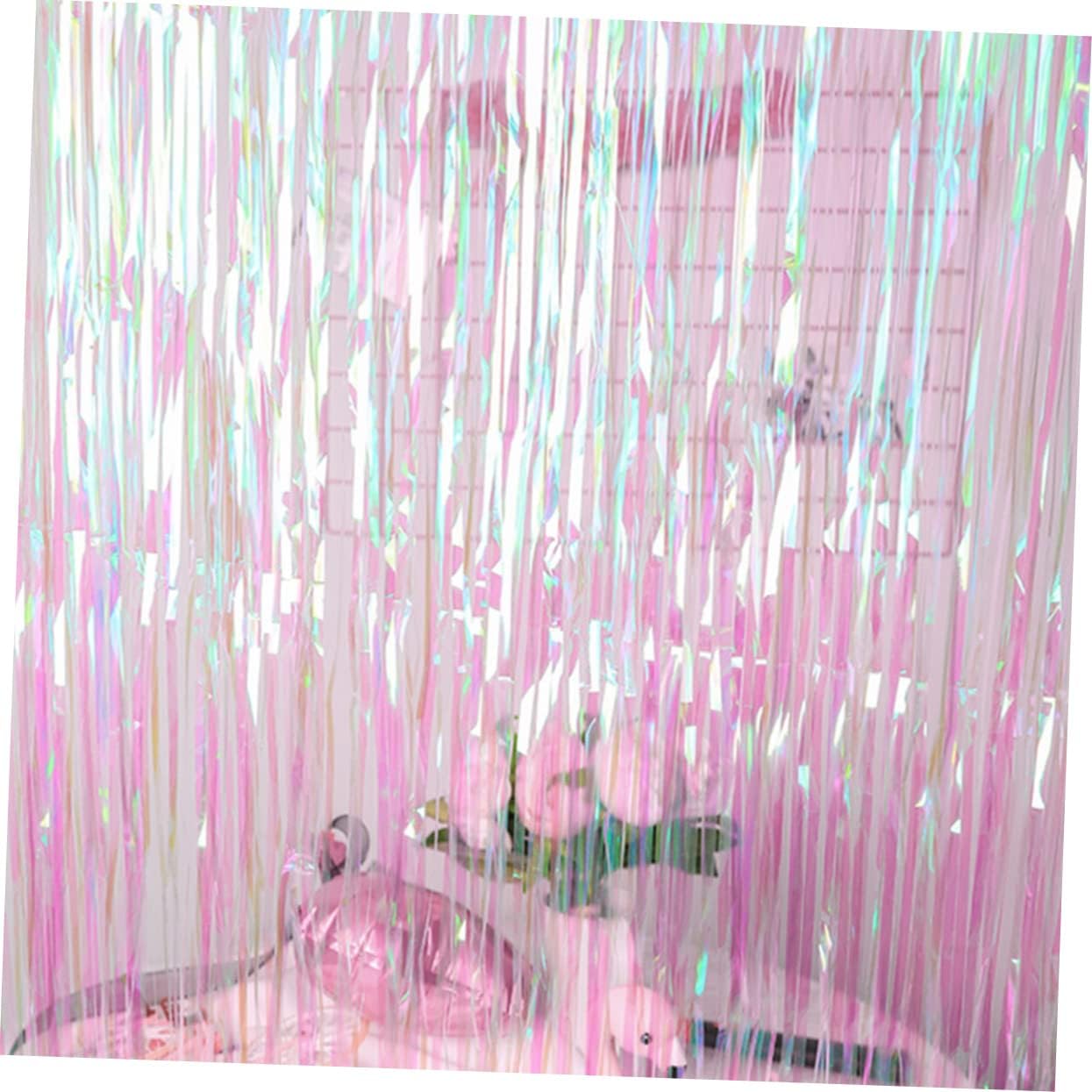 Metallic Fringe Door Curtain Colorful Tinsel Backdrop for Wedding and Party Decorations Shiny Party Photo Booth Accessories