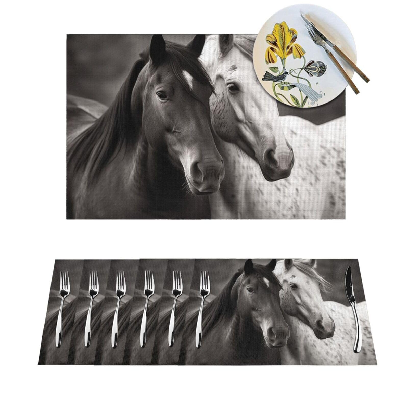 Set de table design chevaux pour une décoration de cuisine moderne