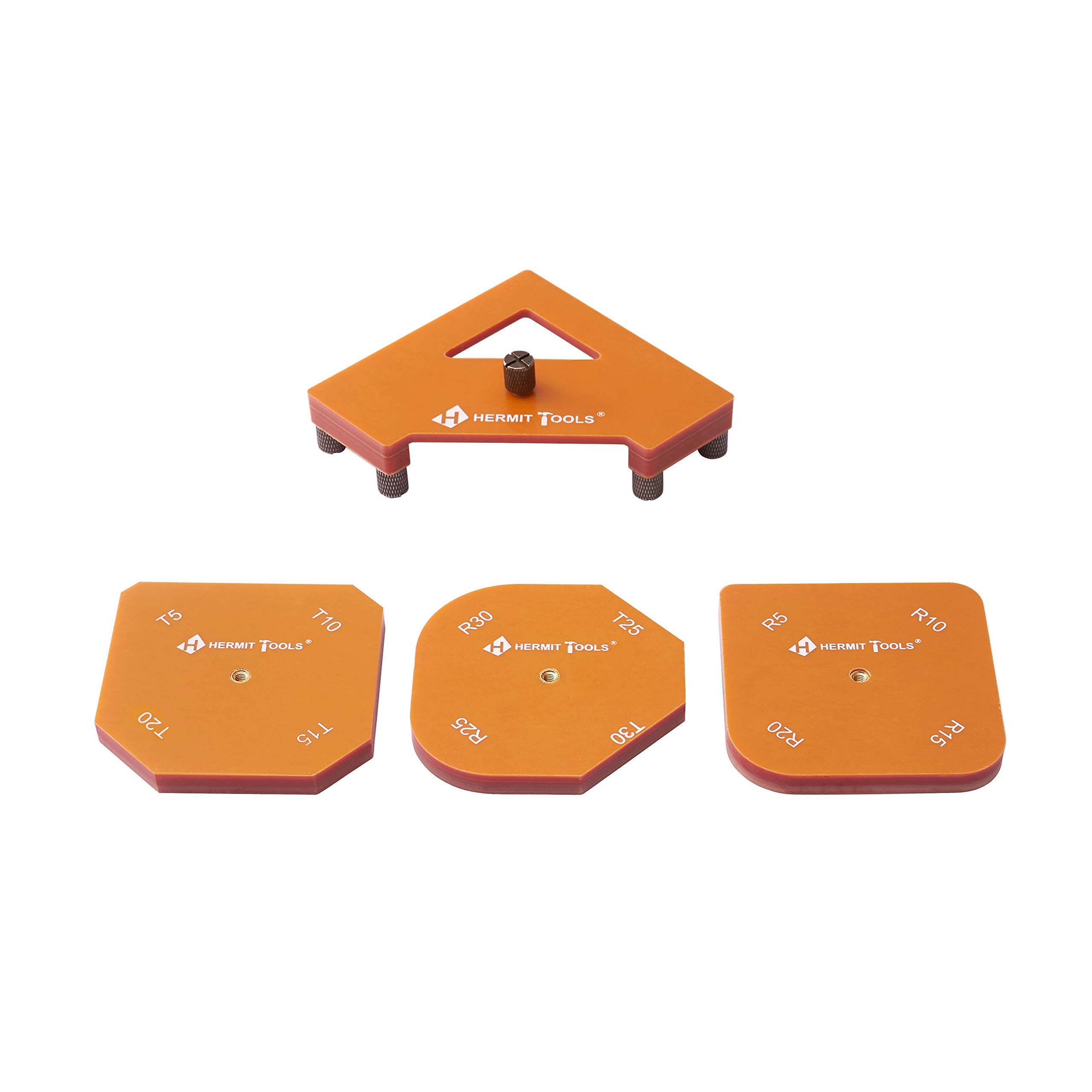 3 Pieces Corner Jig Template for Router/Trimmer, R10 x R15, R20 x R25 3 Pieces Corner Jig Template for Router/Trimmer, R10 x R15, R20 x R25