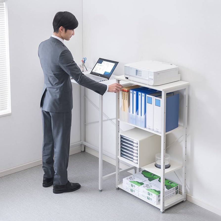 Amazon.co.jp: サンワダイレクト デスクサイドラック 幅60×奥行