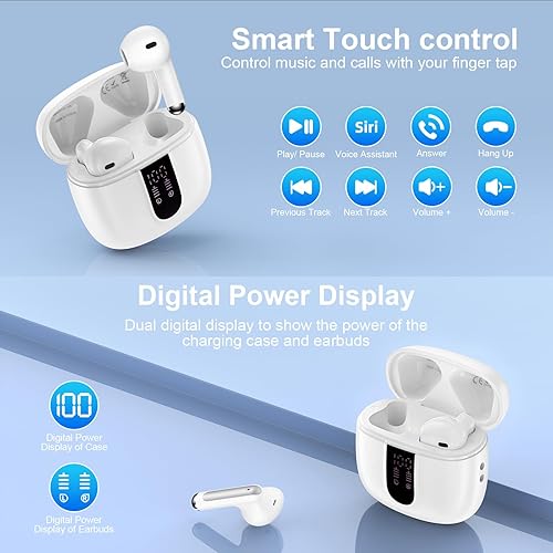 Miniatura 5 de Auriculares inalámbricos Samsung, auriculares Bluetooth para Samsung Galaxy A17 Z Flip 7 FE7, Fold 7 A16 A56 A15 S25 FE S24 S23 S22,60H auriculares